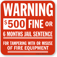 Warning $500 Fine Tampering