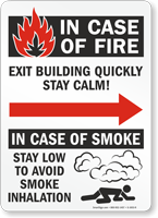 In Case Fire Exit Building Right Arow Sign