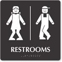 Bow legged Unisex Bathroom Humor Sign