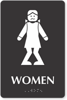 Bow legged Women's Bathroom Humor Sign