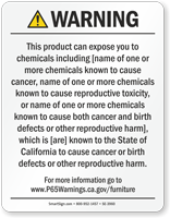 Furniture Product Exposure Prop 65 Warning