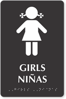 Tactile Touch Braille Bilingual Sign for Girls