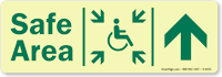 GlowSmart™ Directional Exit Sign Handicap Area Sign