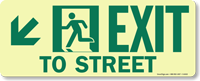 GlowSmart™ Directional Exit Sign To Street Sign