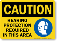 Hearing Protection Required In This Area Sign