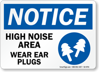 High Noise Area Wear Ear Plugs Sign
