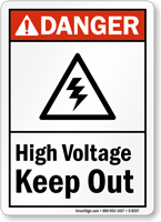 High Voltage Keep Out Sign