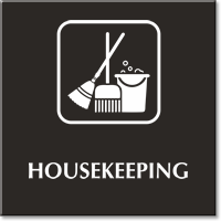 Housekeeping Engraved Sign with Symbol