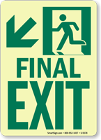 GlowSmart™ Final Exit Sign Arrow Down Sign