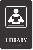Library Symbol ADA TactileTouch™ Sign with Braille