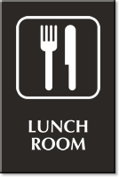 Lunch Room Engraved Sign with Symbol