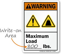 Maximum Load     Lbs. Write On
