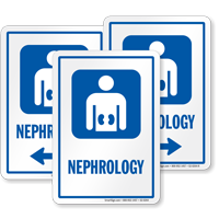 Nephrology Hospital Sign with Kidney Symbol