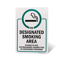 Place Extinguished Cigarettes In Container Smoking Area Sign