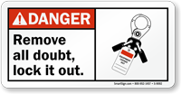 Remove All Doubt Lock It Out Danger Sign