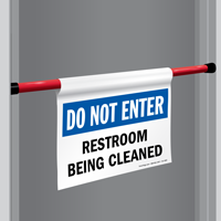 Restroom Being Cleaned