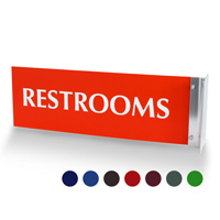 Restrooms Above Door Corridor Sign