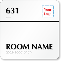 8 x 8 inch Custom Braille Sign Add Personalized Text Number & Logo
