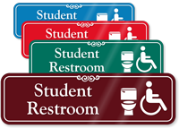 Student Restroom Toilet And ISA Symbol Sign