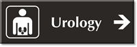 Urology Engraved Sign Kidney and Right Arrow Symbol