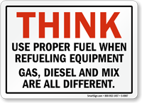Think When Refueling Equipment
