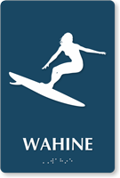 Wahine Braille Women Restroom TactileTouch Sign