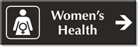 Women's Health Engraved Sign Right Arrow Direction Symbol