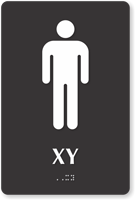 XX Men Braille Restroom Sign