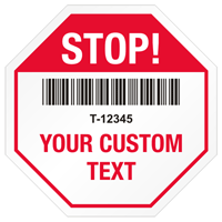 Stop Shaped Tamper Seals  Barcodes