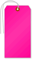 Fluorescent Pink Tags (with strings)