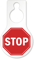 Pear Shaped Plastic Door Knob Hanger Tag