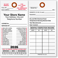 Fire Extinguisher Recharge Tag