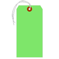 Fluorescent Green Tags (with elastic strings)