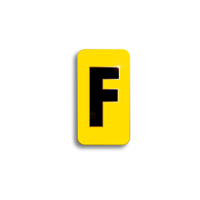 Character Black on Yellow "F" For Horizontal Mounting Holder