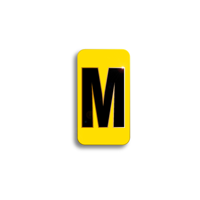 Character Black on Yellow "M" For Horizontal Mounting Holder