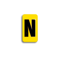 Character Black on Yellow "N" For Horizontal Mounting Holder