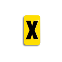 Character Black on Yellow "X" For Horizontal Mounting Holder