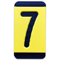 Horizontal Mounting  Character Black on Yellow "7"