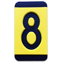 Horizontal Mounting  Character Black on Yellow "8"
