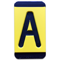 Horizontal Mounting  Character Black on Yellow "A"