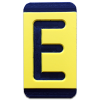 Horizontal Mounting  Character Black on Yellow "E"