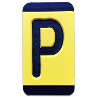 Horizontal Mounting  Character Black on Yellow "P"