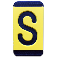 Horizontal Mounting  Character Black on Yellow "S"