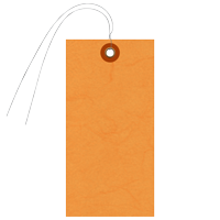 Orange Tyvek Shipping Tag With Wire And Metal Eyelet