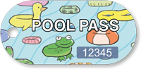 Pool Pass Life Ring Flip Flops Tag