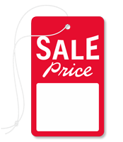 Sale Price white stock red ink w/String