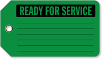 Ready For Service Vinyl Inspection Tags