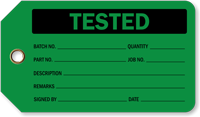Tested Plastic Tags