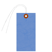 Blue Tyvek Shipping Blank Tag With Wire And Metal Eyelet