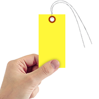 Yellow Tyvek Shipping Tags (with pre attached wires)